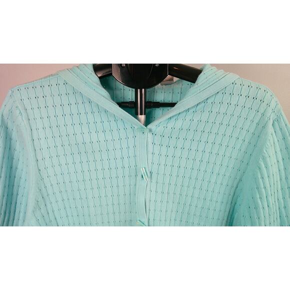 Madison & Max Button down Hooded Knit Cardigan Women's XL 3/4 Sleeve - Picture 2 of 6